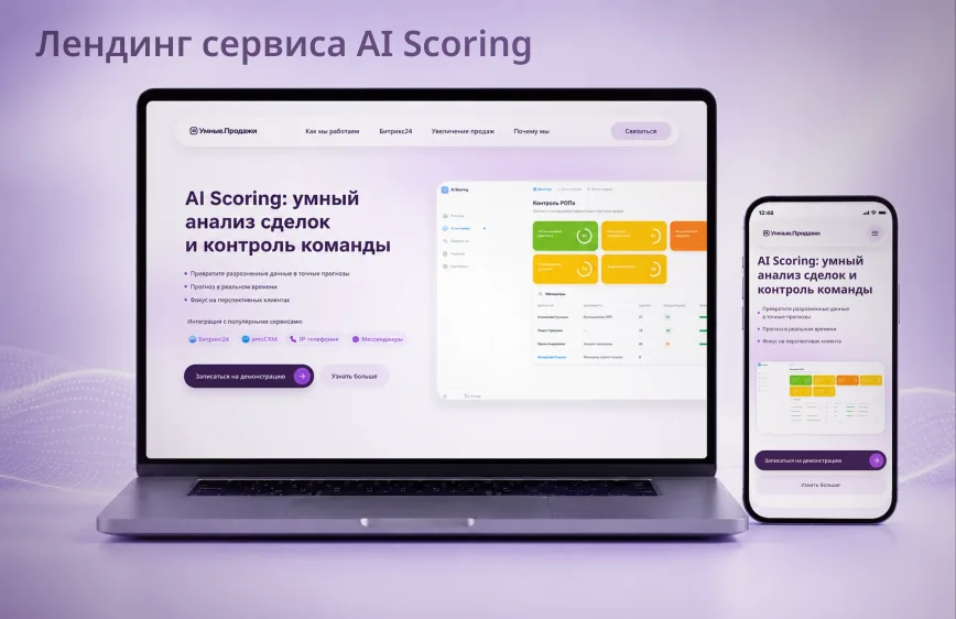 Изображение кейса Дизайн лендинга AI Scoring